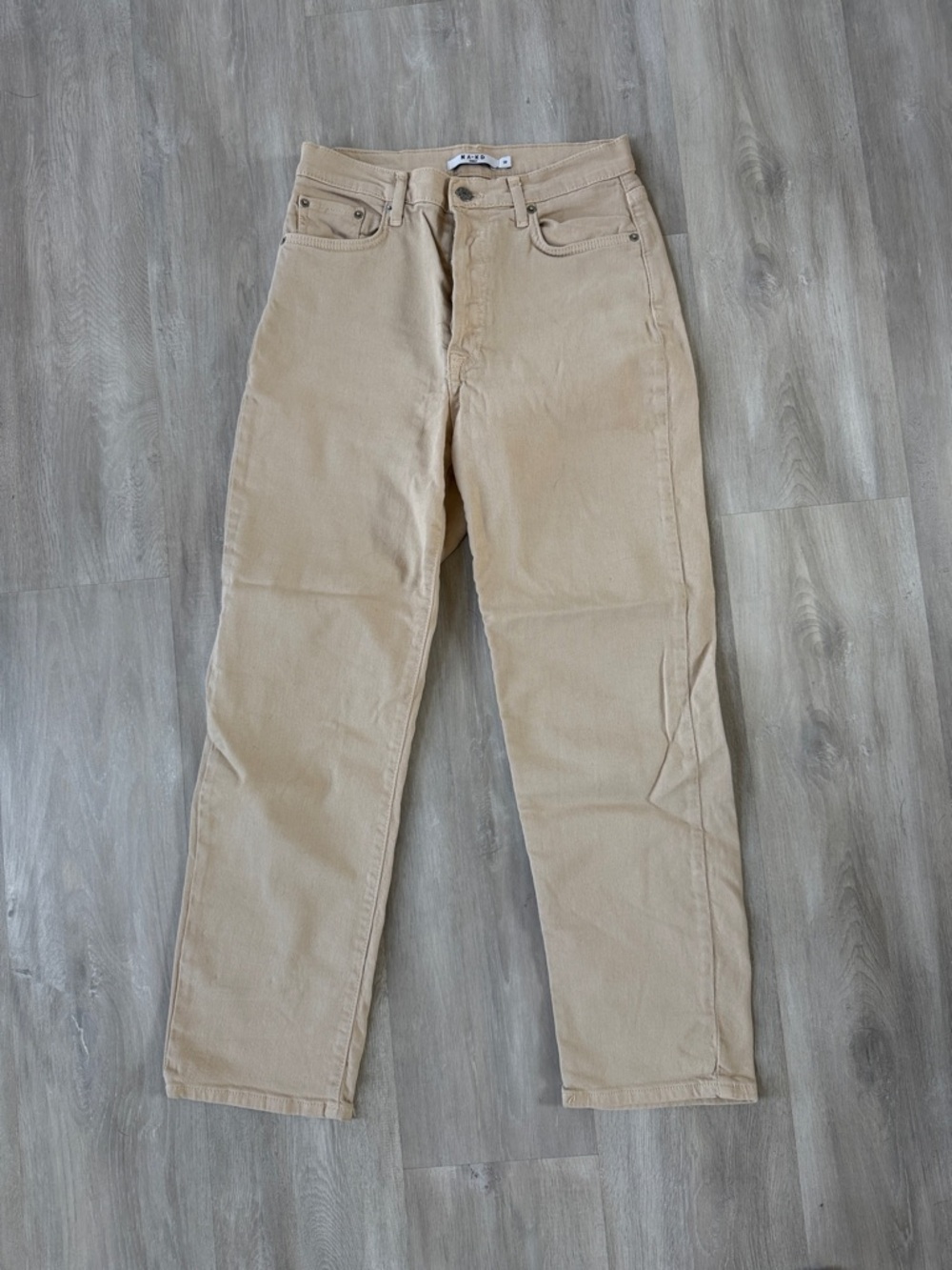 Straight Leg Corduroy Pants in Beige